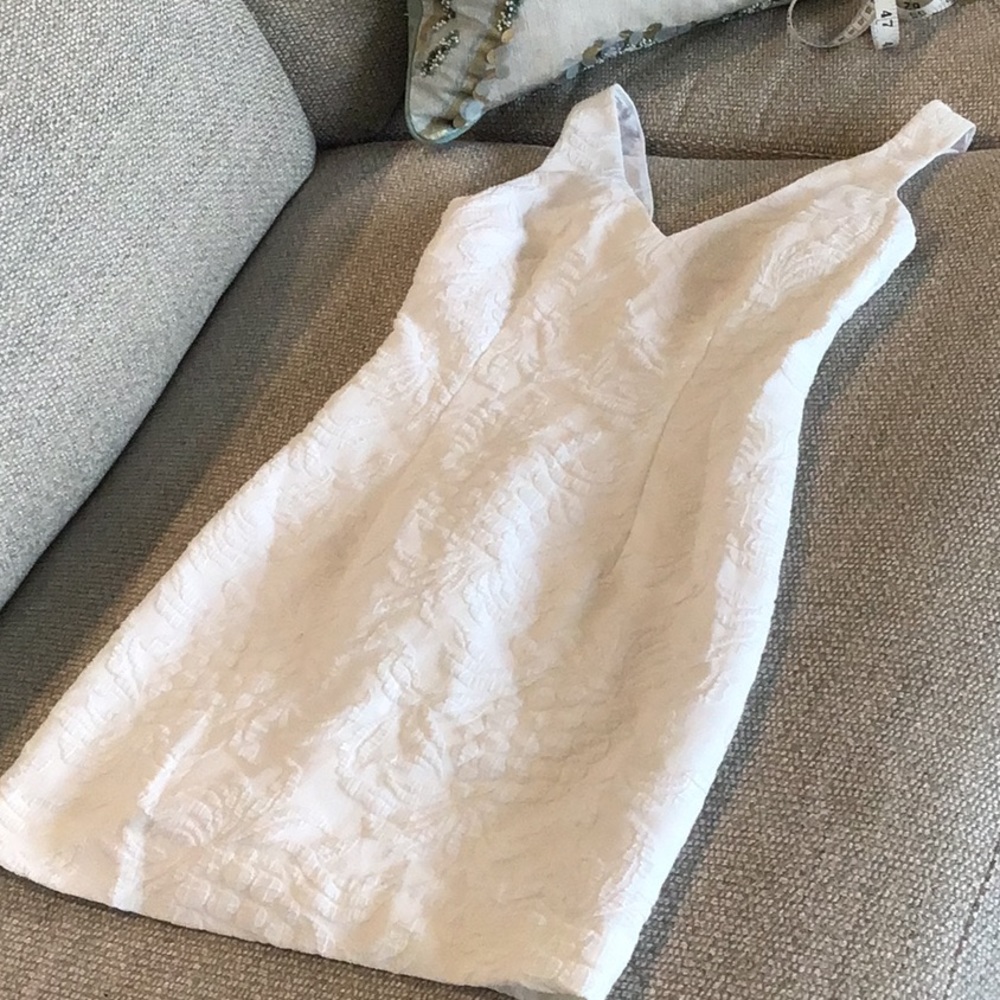 Lilly Pulitzer resort white pineapple jacquard sleeveless dress, size 00, NWT